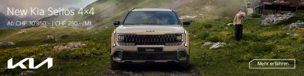 Neuer Kia Seltos 4x4 vor Bergkulisse