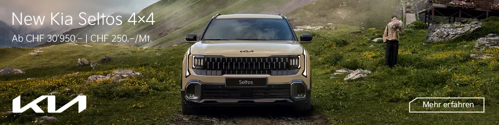 Neuer Kia Seltos 4x4 vor Bergkulisse